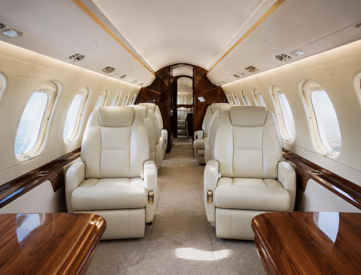 Business jet cabin interior